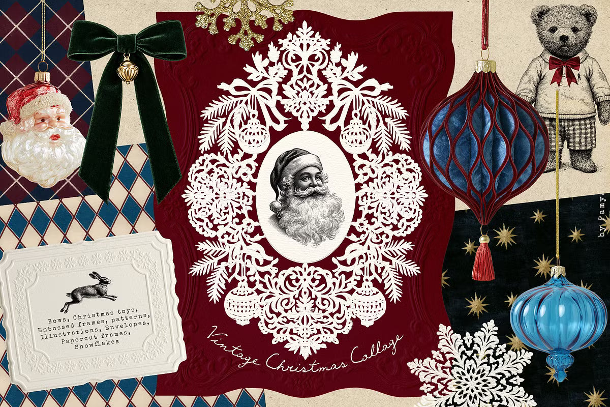 Christmas Collage & illustrations