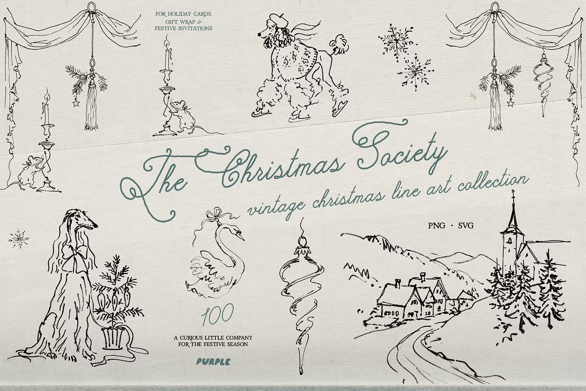 The Christmas Society: Line art