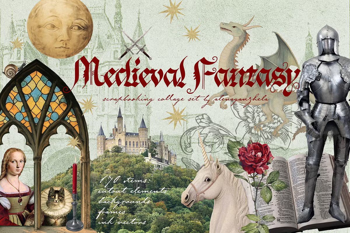 MEDIEVAL FANTASY - Scrapbooking Set